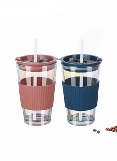 2-Piece Glass Coffee Cup With Straw,Electroplate Portable Water Bottle With Cover,Leak Proof Glass Tumbler To Go With Silicone Sleeve - pzsku/ZBFB6BAF9A8500F7B999AZ/45/_/1705906228/eee04346-8e89-4ec9-a3d7-1ba5bfbb1868