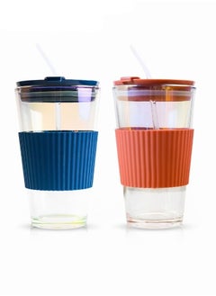 2-Piece Glass Coffee Cup With Straw,Electroplate Portable Water Bottle With Cover,Leak Proof Glass Tumbler To Go With Silicone Sleeve - pzsku/ZBFB6BAF9A8500F7B999AZ/45/_/1712480180/aca041b3-9c6b-4963-ad23-868a3b2f07ab