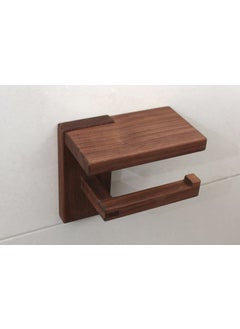 IThree IThree Wooden Toilet Paper Holder in Bathroom Toilet Paper roll Holder 1 Toilet Paper roll Hanger Wooden Brown Wall Toilet Roll Holder Rustic Solid Wood Tissue Holder  - Image 3