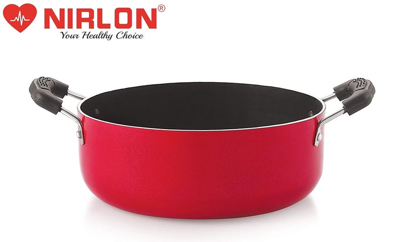 Nirlon Non Stick Aluminium Gas Compatible Casserole/Biryani Pot/Rice Pot, 20cm - 2.1 LTR (Nonstick PFOA Free, Non-Toxic, Food Grade Quality)[3_ mm_Classic_CS12] - Image 2