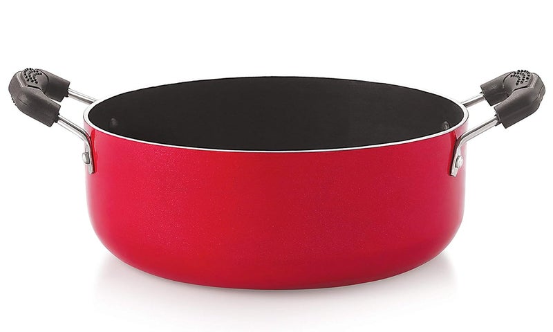 Nirlon Non Stick Aluminium Gas Compatible Casserole/Biryani Pot/Rice Pot, 20cm - 2.1 LTR (Nonstick PFOA Free, Non-Toxic, Food Grade Quality)[3_ mm_Classic_CS12] - Image 1