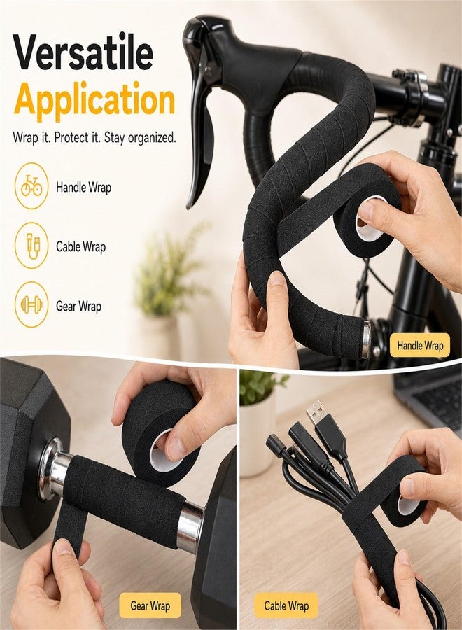 LOLYSIC 12 Pcs Foam Pre Wrap Athletic Tape 2.75" x 30 Yards Black Breathable PU Foam Sports Wraps for Running, Hiking, Hair Protection, Ankle, Wrist & Knee Support Lightweight Pre Wrap Tape - Image 3