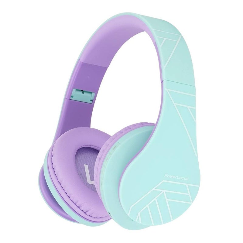 PowerLocus Kids Headphones Over-Ear, Bluetooth Wireless Headphones for Kids,with Microphone, Safe 85DB Volume Limited, Foldable with Carry Case, Audio Cable, Micro SD mode for Online Classes,PC,Phones - Image 1