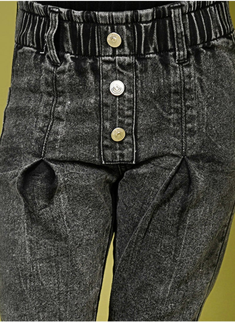 LILPICKS - Paper Bag Waist Slim Fit Jeans - Image 1