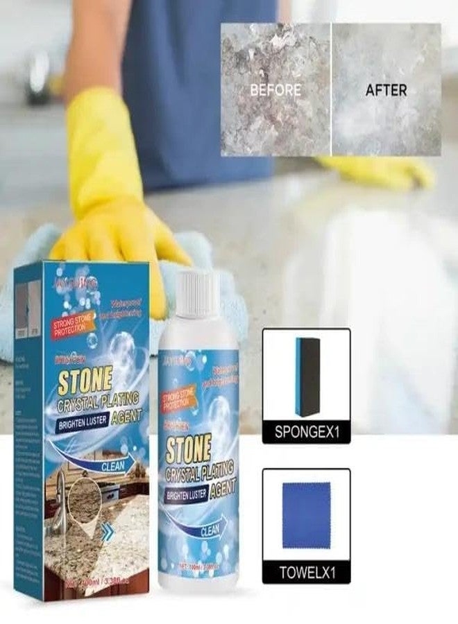 WEXUS Stone Crystal Plating Brighten Luster Agent for Marble, Granite & Stone, Marble & Granite Floor Cleaner Help to Remove Stains Grime Water Spots Fingerprints Smudges (1, STONE CLEANER) - Image 3