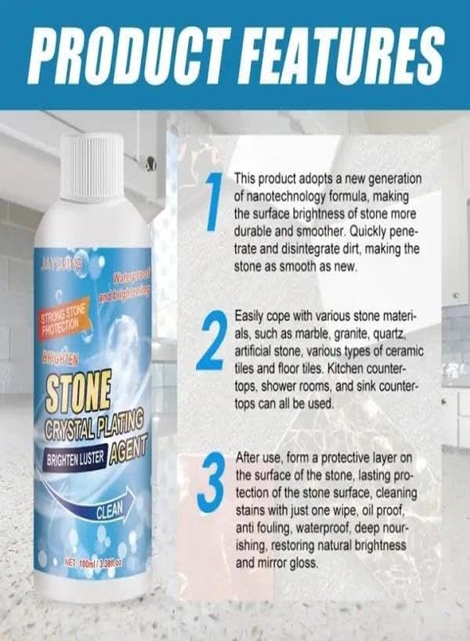 WEXUS Stone Crystal Plating Brighten Luster Agent for Marble, Granite & Stone, Marble & Granite Floor Cleaner Help to Remove Stains Grime Water Spots Fingerprints Smudges (1, STONE CLEANER) - Image 5