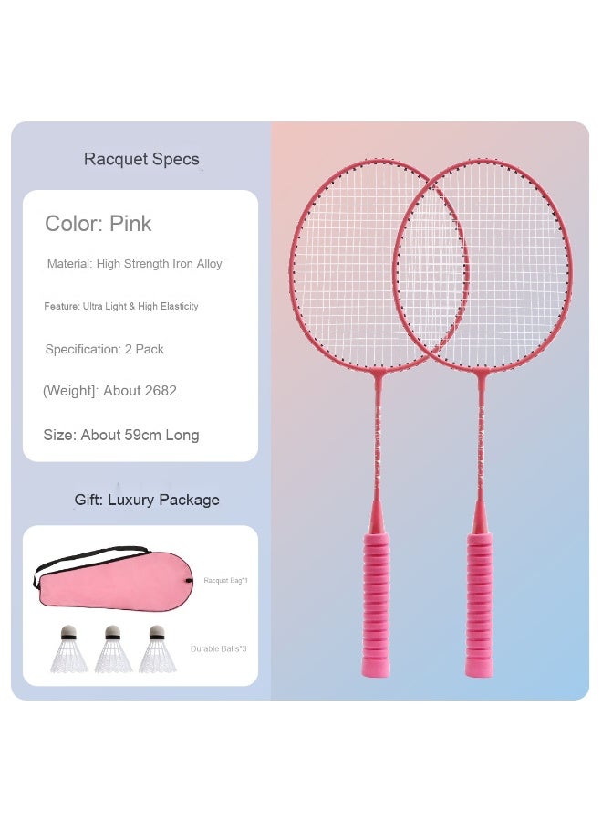 Generic Ultra-Lightweight Badminton Racket Set for Home Use - Perfect Choice for Beginners and Couples