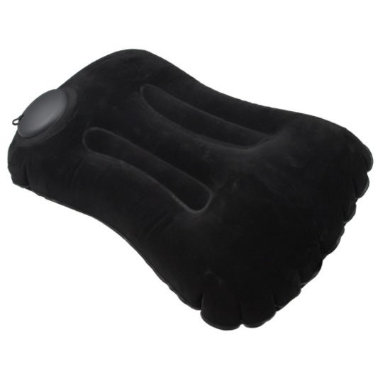 Inflatable U-Shaped Neck Pillow for TravelFlocked square Black Flocked square Black 