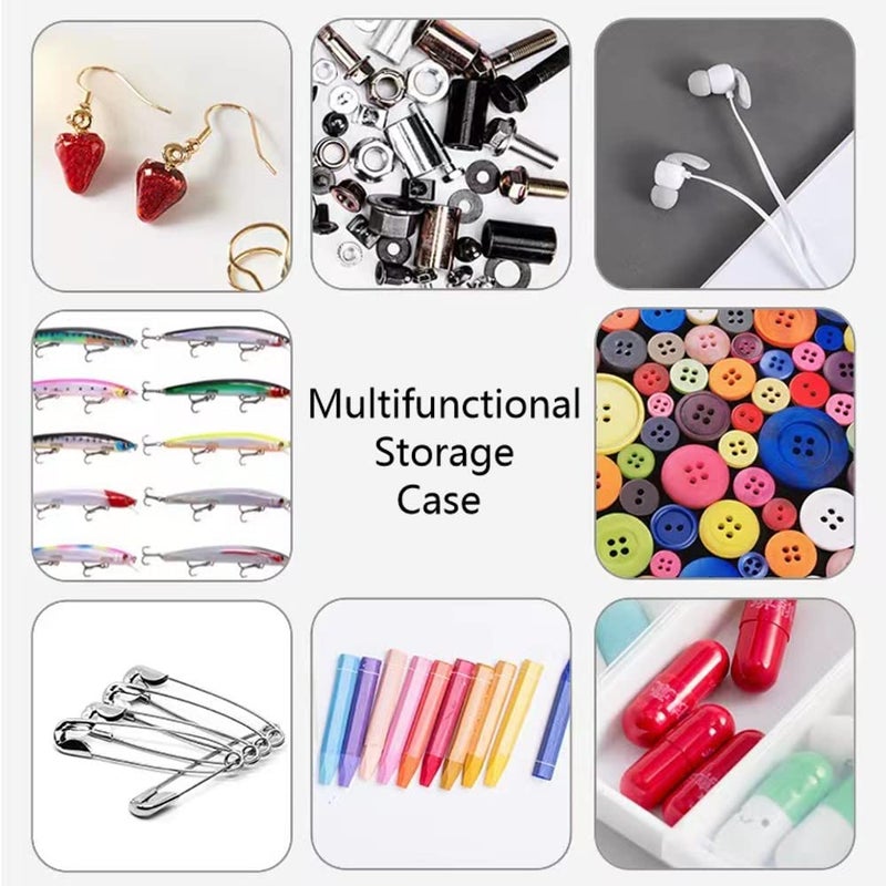 DKAOVH 5 Pack Clear Plastic Beads Storage Containers Box with Hinged Lid for Beads and More (3.3 x 3.3 x 1.1 Inch) - Image 3