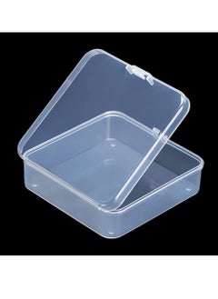 5 Pack Clear Plastic Beads Storage Containers Box with Hinged Lid for Beads and More (3.3 x 3.3 x 1.1 Inch)