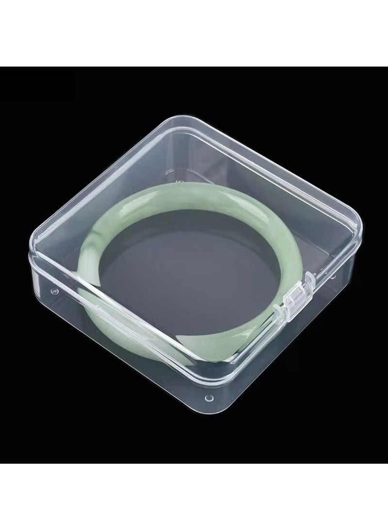 DKAOVH 5 Pack Clear Plastic Beads Storage Containers Box with Hinged Lid for Beads and More (3.3 x 3.3 x 1.1 Inch)  - Image 3