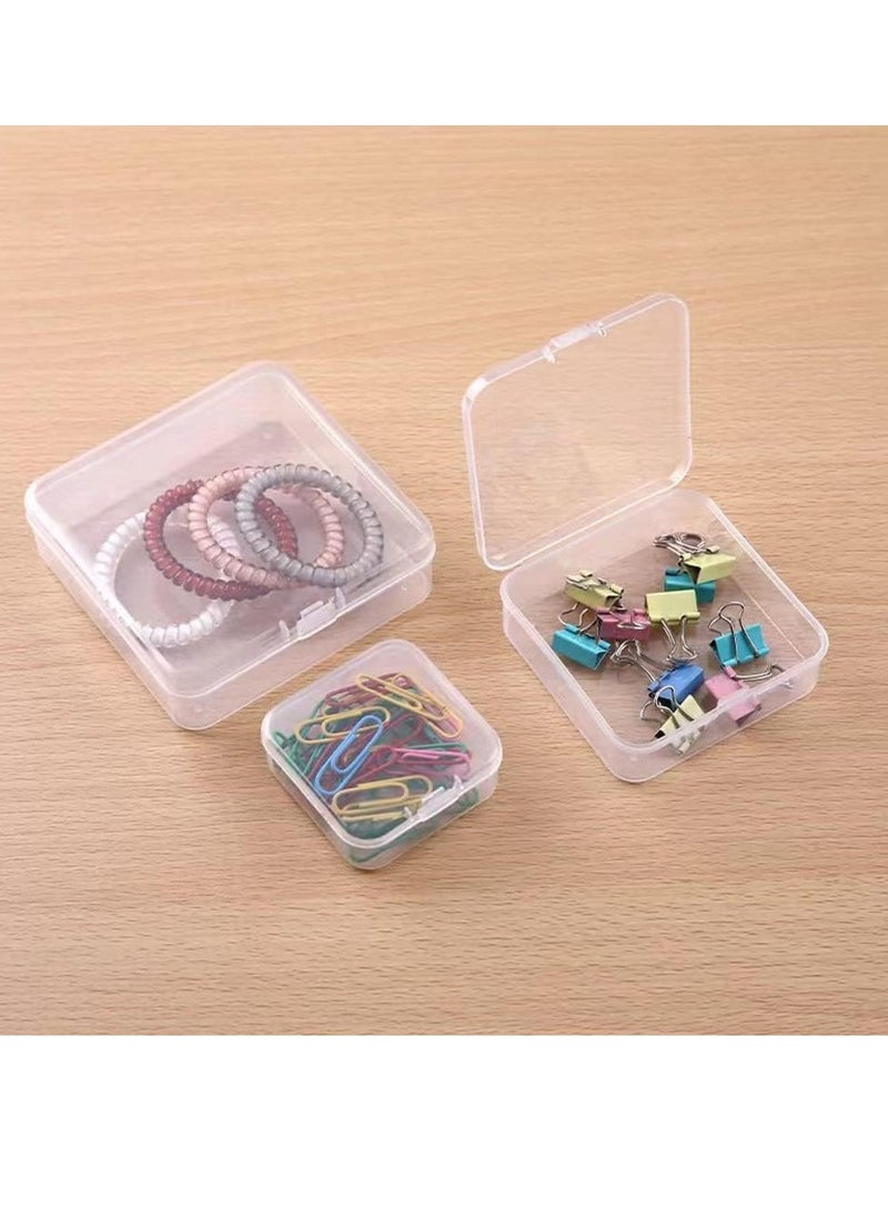 DKAOVH - 5 Pack Clear Plastic Beads Storage Containers Box with Hinged Lid for Beads and More (3.3 x 3.3 x 1.1 Inch) - Image 1