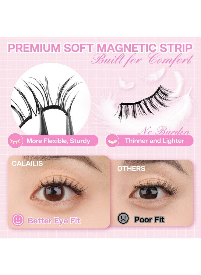 CALAILIS Magnetic Eyelashes with Applicator Soft Magnetic Lashes Natural Look Reusable Magnetic Eyelashes without Eyeliner No Glue Needed Soft Eyelashes Magnetic Lashes for All Day Comfort (RC01) - Image 4