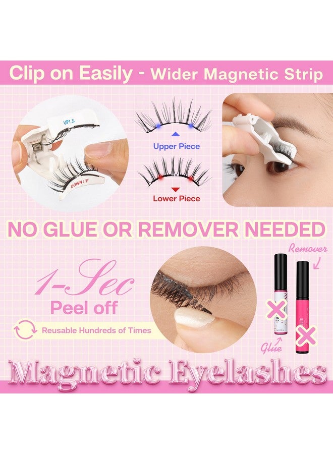 CALAILIS Magnetic Eyelashes with Applicator Soft Magnetic Lashes Natural Look Reusable Magnetic Eyelashes without Eyeliner No Glue Needed Soft Eyelashes Magnetic Lashes for All Day Comfort (RC01) - Image 5