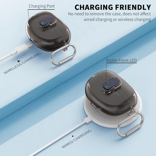 TUDIOW [Secure Lock] for Bose Ultra Open Earbuds Case(2024), TUDIOW Clear TPU Shockproof Protective Cover for Bose Open Ear Wireless Earbuds Accessories with Cleaning Kit & Keychain (Clear Grey) - Image 5