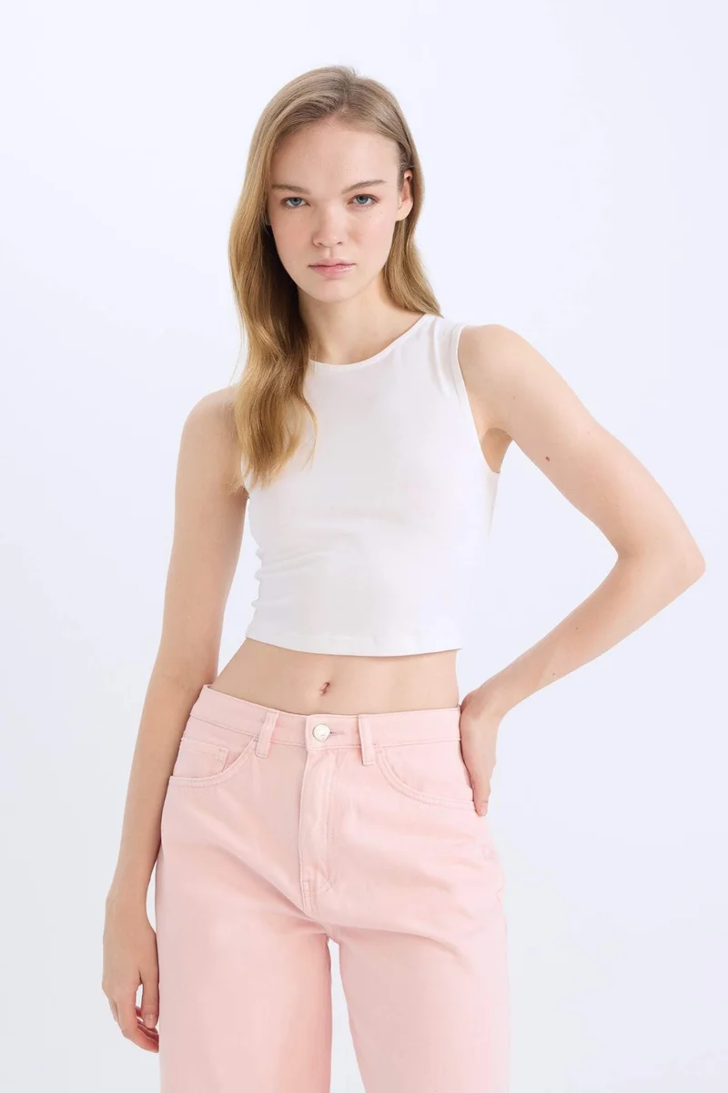 DeFacto Slim Fit Halter Collar Tank Top