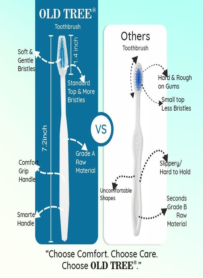 أولد تري مجموعة فرش أسنان فندقية من أولد تري (250 قطعة، بيضاء) - مثالية لمستلزمات الفنادق | لوازم الفنادق | مجموعة أدوات الضيافة | مجموعة أدوات النظافة الشخصية | النوادي | الفنادق | الاستخدام أثناء السفر | فرش أسنان بيضاء (بدون غطاء) - Image 2