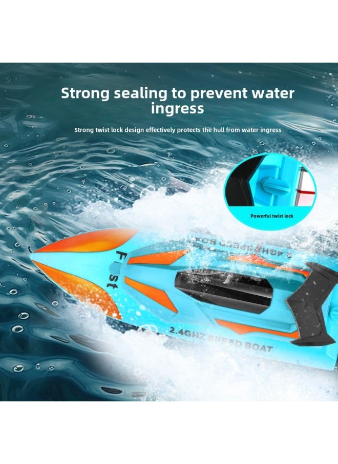 Generic - High-speed Remote Control Speedboat 2.4G Water Remote Control Toy Double Propeller Children Wireless Electric Remote Control Boat-Color:658-48 Sky Blue [english Window Color Box] - Image 1