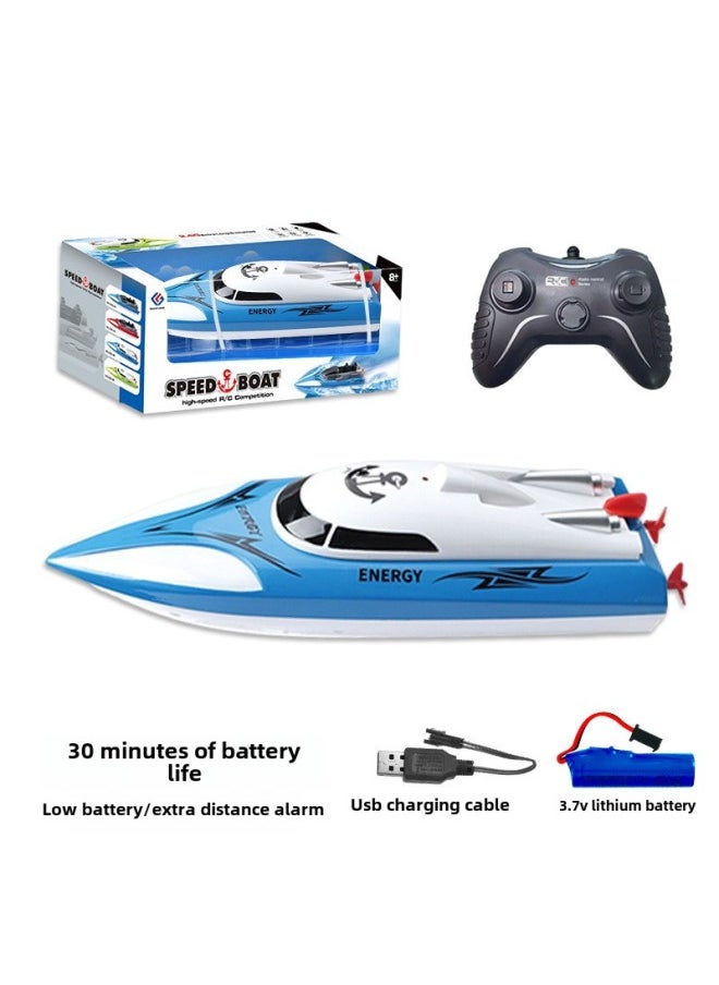 Generic - High-speed Remote Control Speedboat 2.4G Water Remote Control Toy Double Propeller Children Wireless Electric Remote Control Boat-Color:658-48 Sky Blue [english Window Color Box] - Image 1