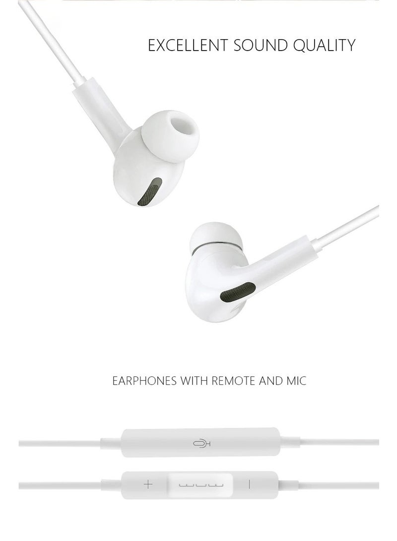 WUW Stereo Sound HI FI Audio with Microphone & Volume Control Plug and Play Earphones for 3.5mm Audio Jack Smartphones, iPads & Tablets, PC & Laptops, Speakers, and Digital Devices, White - Image 3