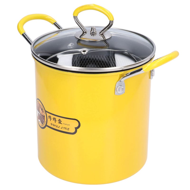 Jauarta 3L Mini Deep Fryer Pot Stainless Steel Japanese Frying Pot with Oil Filter Rack Lid for Home Kitchen - Image 2