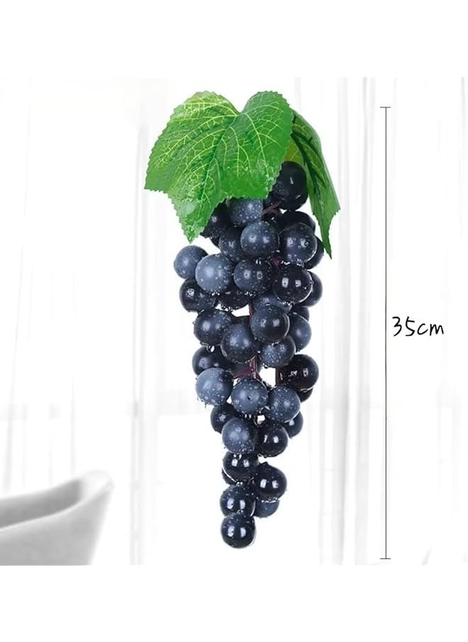 erorex 3 Bunches Artificial Grapes Simulation Decorative Lifelike Rubber Fake Plastic Frosted Grapes Clusters For Wedding Fruit Wine Kitchen Centerpiece Décor Photo Props 110 Grains 35Cm  - Image 2