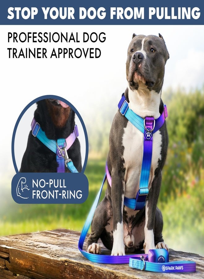 Spark Paws No Pull Dog Harness with Handle for Large Dogs, Heavy Duty Dog Harness for Big Strong Breeds, Adjustable, Y Shaped Padded Halter Design with Front Clip - 90s Retro - S - Image 3