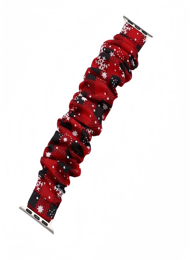 Tomcrazy Christmas Xmas Scrunchie Elastic Watchband for Apple Watch Band Series 10 9 8 7 6 5 4 3 2 1 SE Ultra 2, Watch band for iwatch 49mm 45mm 41mm 38mm 40mm 42mm 44mm 46mm Strap Bracelet (C, 41mm/40mm/38mm) - Image 2