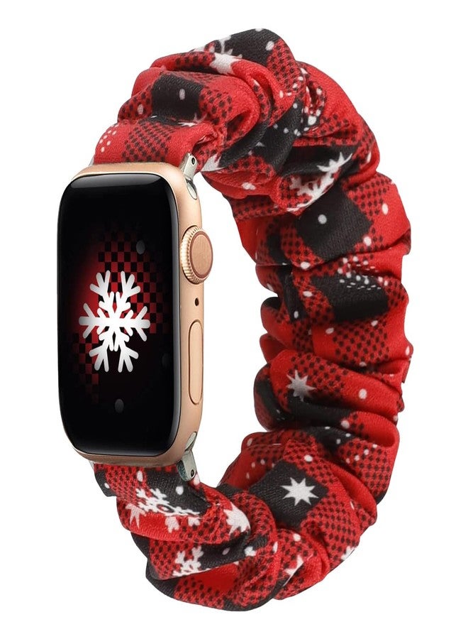 Tomcrazy Christmas Xmas Scrunchie Elastic Watchband for Apple Watch Band Series 10 9 8 7 6 5 4 3 2 1 SE Ultra 2, Watch band for iwatch 49mm 45mm 41mm 38mm 40mm 42mm 44mm 46mm Strap Bracelet (C, 41mm/40mm/38mm) - Image 1