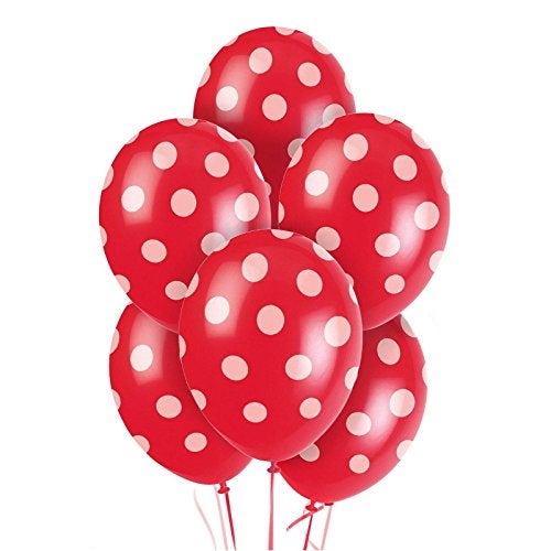 Evisha Black and Red Polka Dot Big Size 24" Balloons for Theme Party, Birthday Party, Party Decoration - Pack of 60 - Image 2