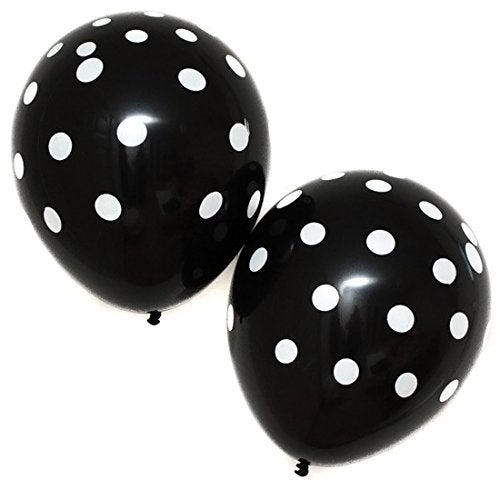 Evisha Black and Red Polka Dot Big Size 24" Balloons for Theme Party, Birthday Party, Party Decoration - Pack of 60 - Image 3