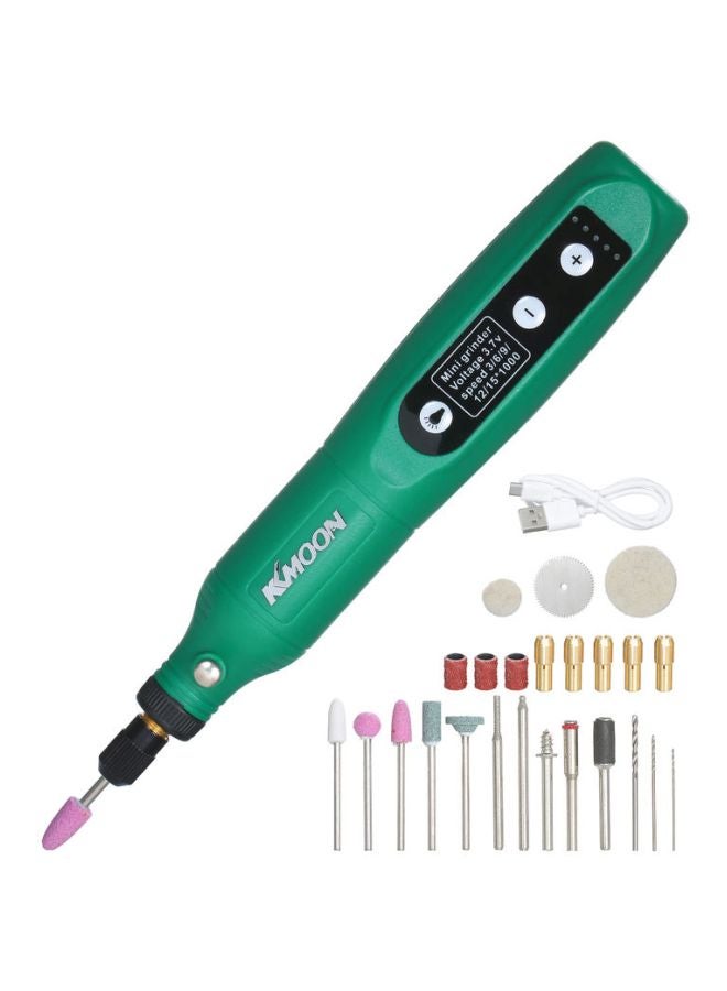 Mini Electric Engraving Tool With Attachments Green/Black/Pink 3.14x1.27inch - Image 1