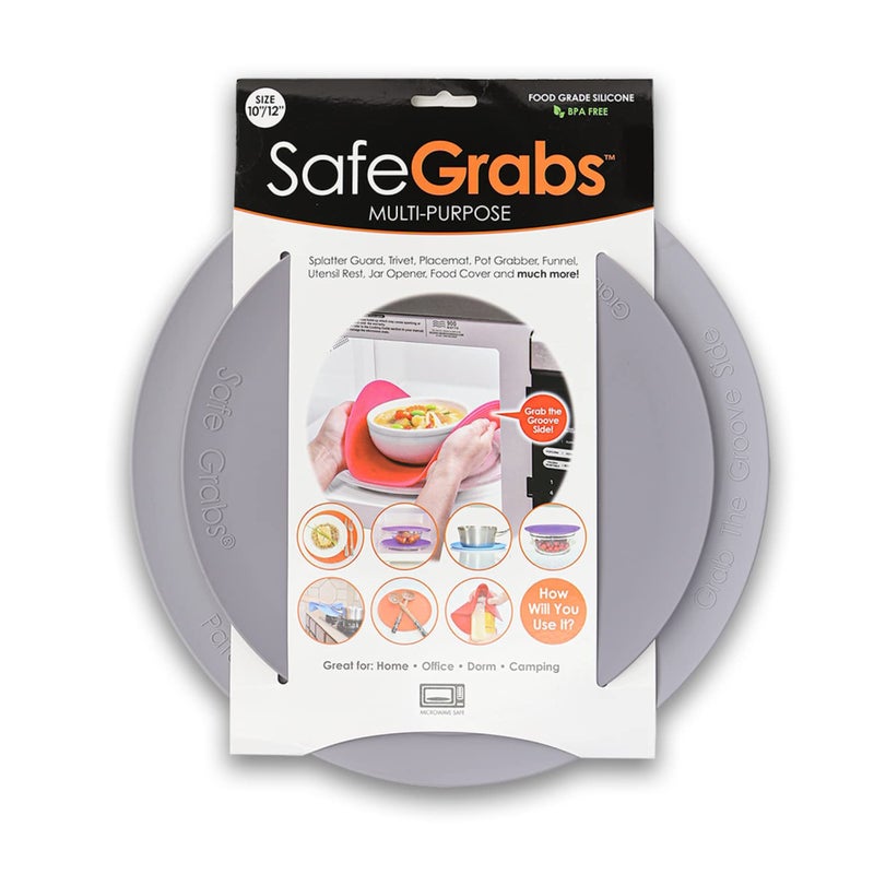 Safe Grabs Safe Grabs MultiPurpose Silicone Original Microwave Mat as Seen on Shark Tank  BPA Free Heat Resistant Dishwasher Compatible Cement 