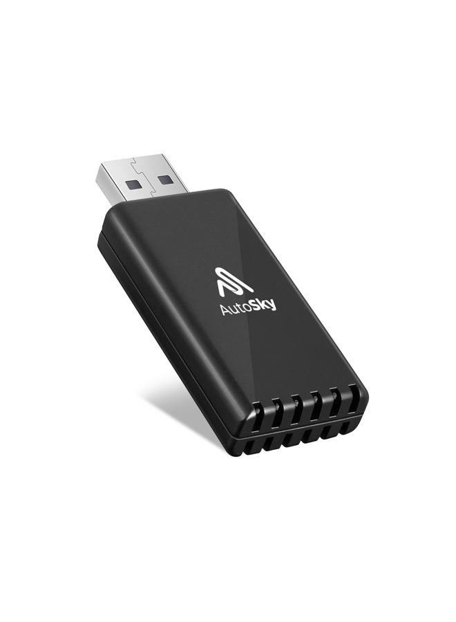 AutoSky Wireless CarPlay Adapter - Newest and Fastest 5Ghz - - Plug and Play - USB-C and USB-A Cables - Wired CarPlay Required - Image 1