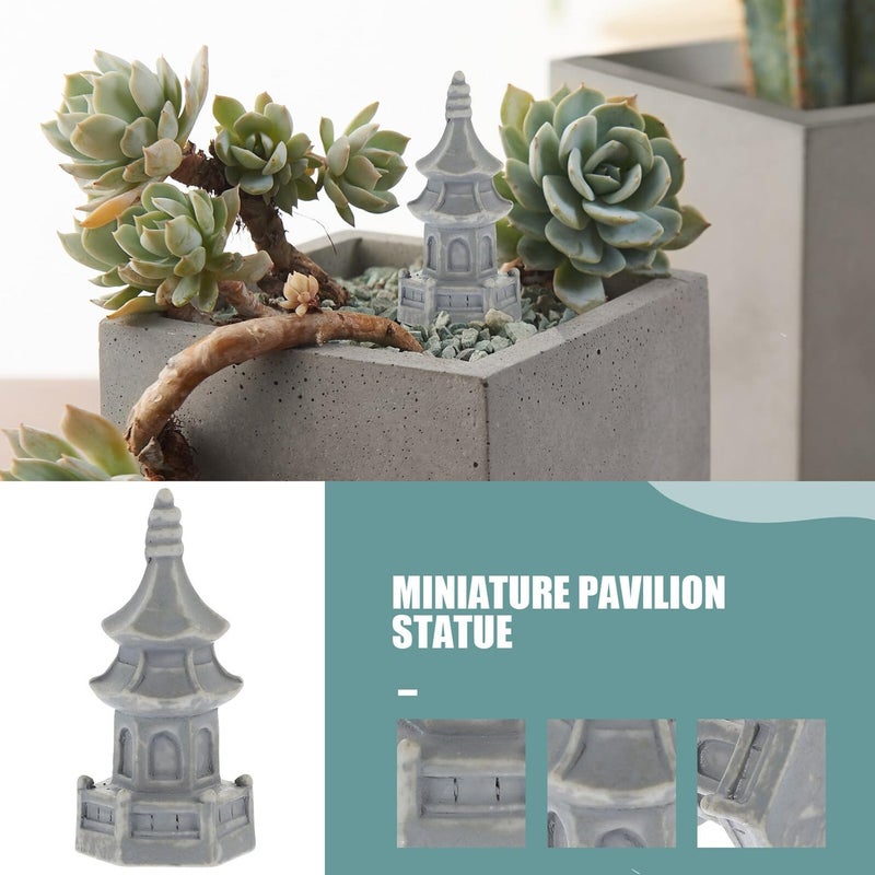 10Pcs Miniature Pagoda Statue Resin Bonsai Ornament For Indoor Garden Micro Landscape Decoration - Image 4