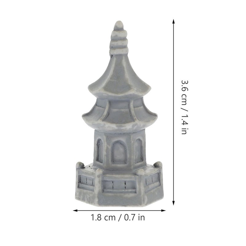 10Pcs Miniature Pagoda Statue Resin Bonsai Ornament For Indoor Garden Micro Landscape Decoration - Image 3