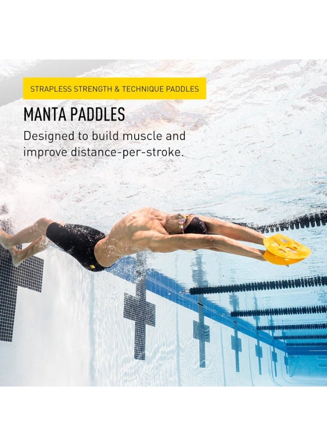 FINIS Manta Swim Training Paddles - Strapless Design for Stroke Technique - Floating Hand Paddles - Build Strength - Large - Image 3