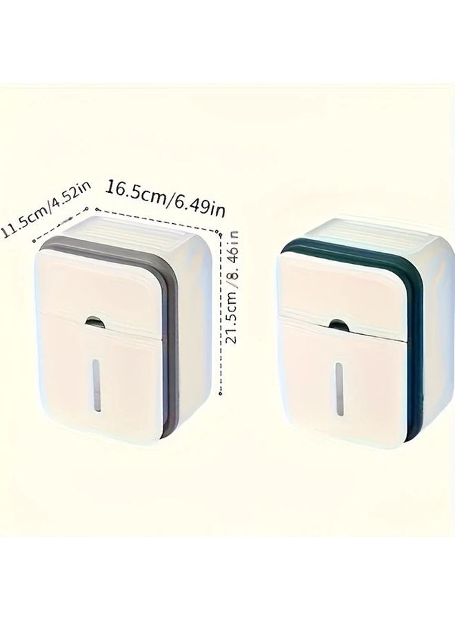 Smoke Gray Waterproof Wall Mounted Toilet Paper Holder With 3 Tier Storage No Drilling Required - Image 4