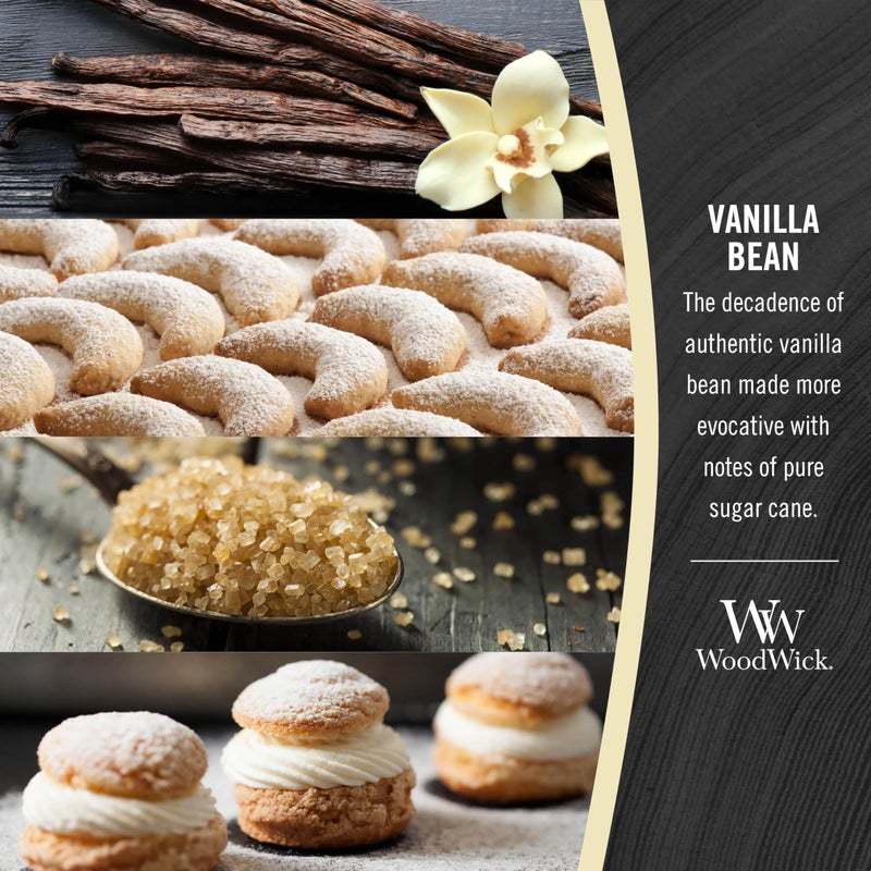 WoodWick Vanilla Bean Holiday Candle Gifts for Women and Men, 9.7 oz Medium Hourglass Candle with Crackling Wick - Image 4