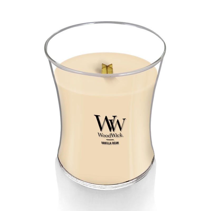 WoodWick Vanilla Bean Holiday Candle Gifts for Women and Men, 9.7 oz Medium Hourglass Candle with Crackling Wick - Image 3