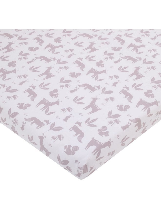 NOJO Little Love Woodland Meadow Taupe, Sage and White, Fox, Deer, and Hedgehog 3 Piece Nursery Mini Crib Bedding Set - Mini Comforter, and Two Fitted Mini Crib Sheets - Image 3