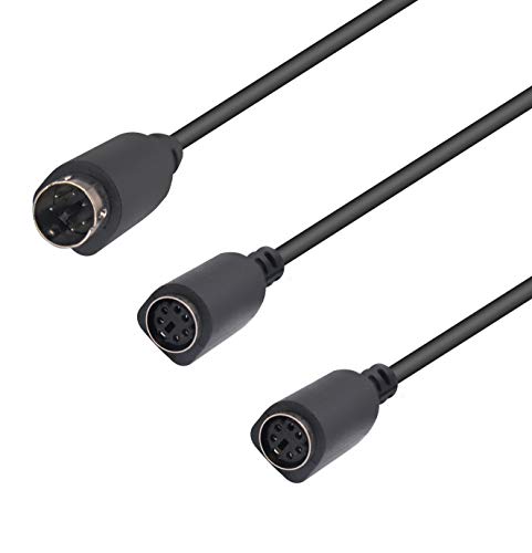 zdyCGTime PS 2 Splitter 6 pin Mini Din Male Plug to 2 x Female Sockets Cable Mouse/Keyboard Y Splitter Cable- PS/1 (M) to PS/2 (F) (30cm/1ft) (6 pin) - Image 4