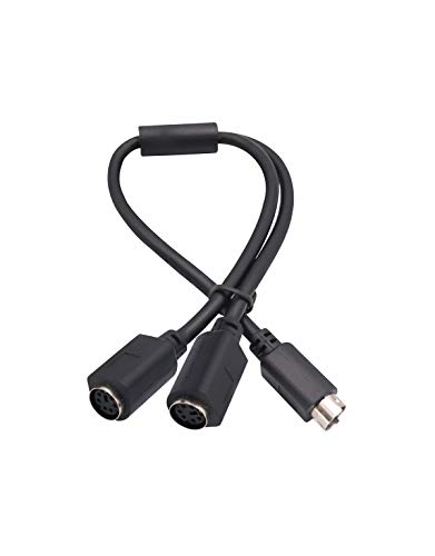 zdyCGTime PS 2 Splitter 6 pin Mini Din Male Plug to 2 x Female Sockets Cable Mouse/Keyboard Y Splitter Cable- PS/1 (M) to PS/2 (F) (30cm/1ft) (6 pin) - Image 5