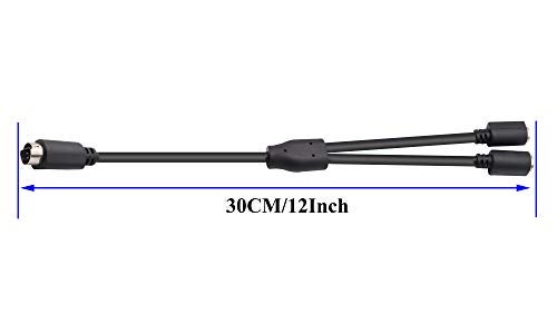 zdyCGTime PS 2 Splitter 6 pin Mini Din Male Plug to 2 x Female Sockets Cable Mouse/Keyboard Y Splitter Cable- PS/1 (M) to PS/2 (F) (30cm/1ft) (6 pin) - Image 2