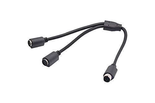 zdyCGTime PS 2 Splitter 6 pin Mini Din Male Plug to 2 x Female Sockets Cable Mouse/Keyboard Y Splitter Cable- PS/1 (M) to PS/2 (F) (30cm/1ft) (6 pin) - Image 3