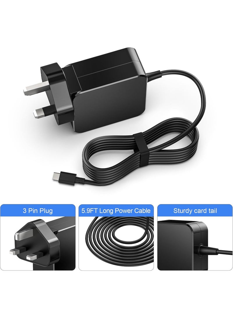 Zexen 65W USB C Laptop Charger Compatible with Lenovo HP Dell for Chromebook Yoga Huawei Samsung Acer MacBook Nintendo Switch USB C PD devices 65W fast charging Universal Adapter - Image 4