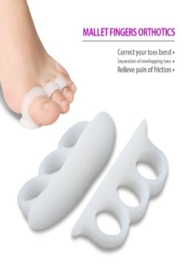 Gugzy® Silicone Gel Toe Separators Stretchers alignment fingers Overlapping Toes orthotics and orthopedic hammer toes cushion foot care (1 Pair, White) - Image 2