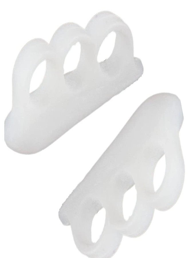Gugzy® Silicone Gel Toe Separators Stretchers alignment fingers Overlapping Toes orthotics and orthopedic hammer toes cushion foot care (1 Pair, White) - Image 1