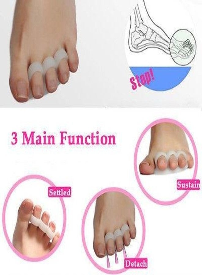 Gugzy® Silicone Gel Toe Separators Stretchers alignment fingers Overlapping Toes orthotics and orthopedic hammer toes cushion foot care (1 Pair, White) - Image 5