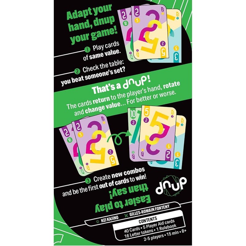 Asmodee dnup Card Game - Fast-Paced Hand Management & Combo Strategy Game, Quick to Learn, Easy to Play, and Full of Twists, Family Fun for Kids & Adults, Ages 8+, 2-5 Players, 15 Minute Playtime - Image 2